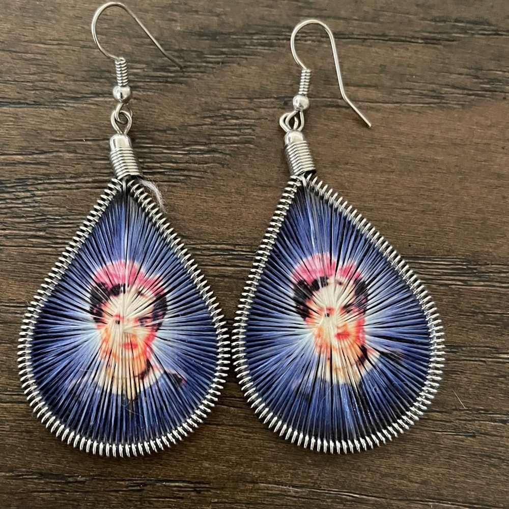 Frida Khalo Colorful Teardrop Earrings